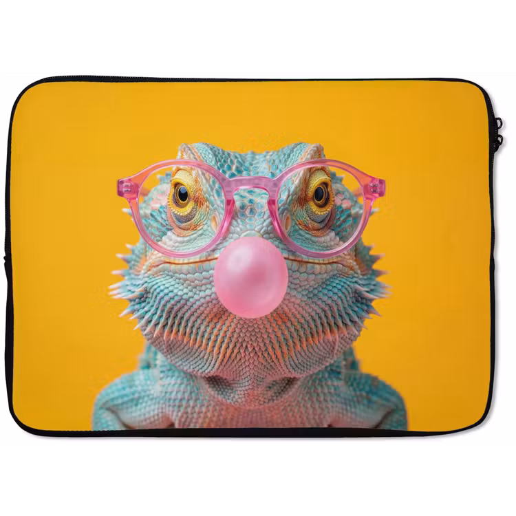 Kameleon - Kauwgom - Kleurrijk laptophoes neopreen klein -zkaufland3dotto