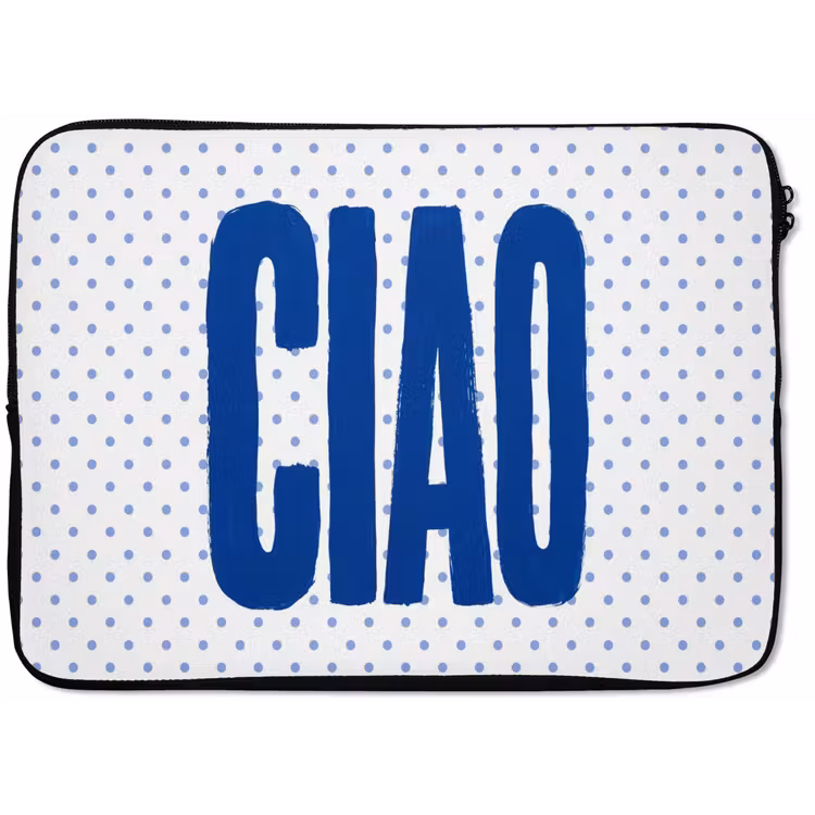 Ciao - Blauw - Stippen laptophoes neopreen klein -zkaufland3dotto
