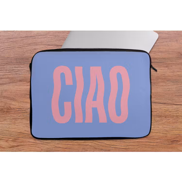 Ciao - Roze - Blauw - Golvend laptophoes neopreen klein -tafel