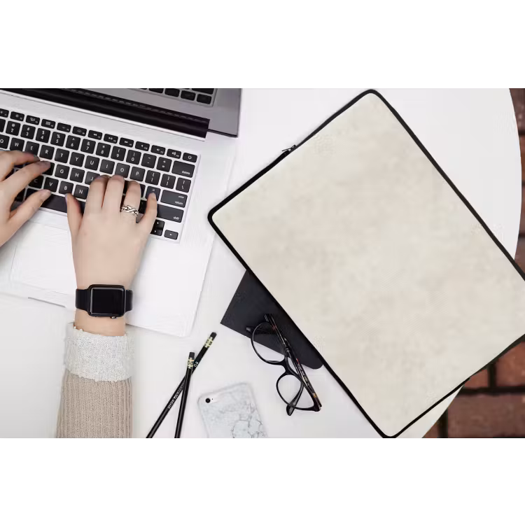 Crème - Egaal - Beton laptophoes neopreen klein 279 -bureau