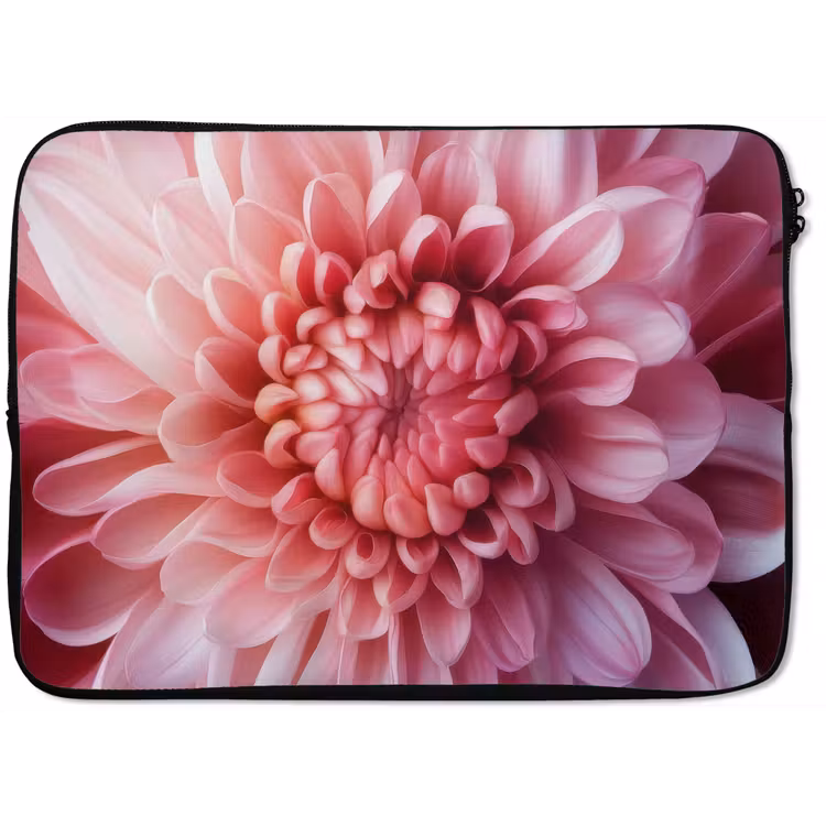 Dahlia - Bloem - Close up - Roze laptophoes neopreen klein -zkaufland3dotto