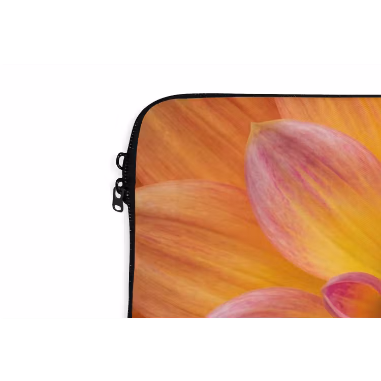 Dahlia - Bloem - Oranje laptophoes neopreen klein -detail
