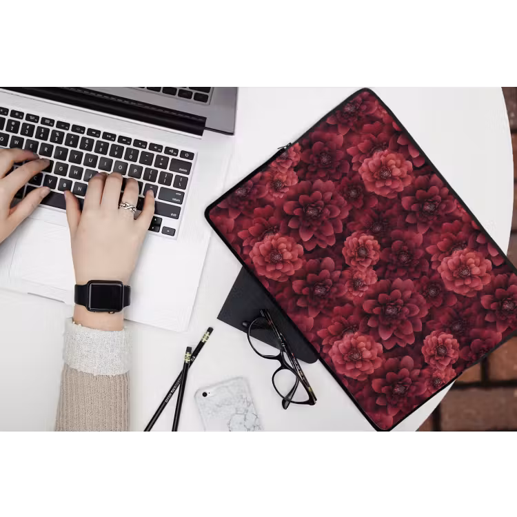Dahlias - Bloemen - Rood laptophoes neopreen klein 279 -bureau