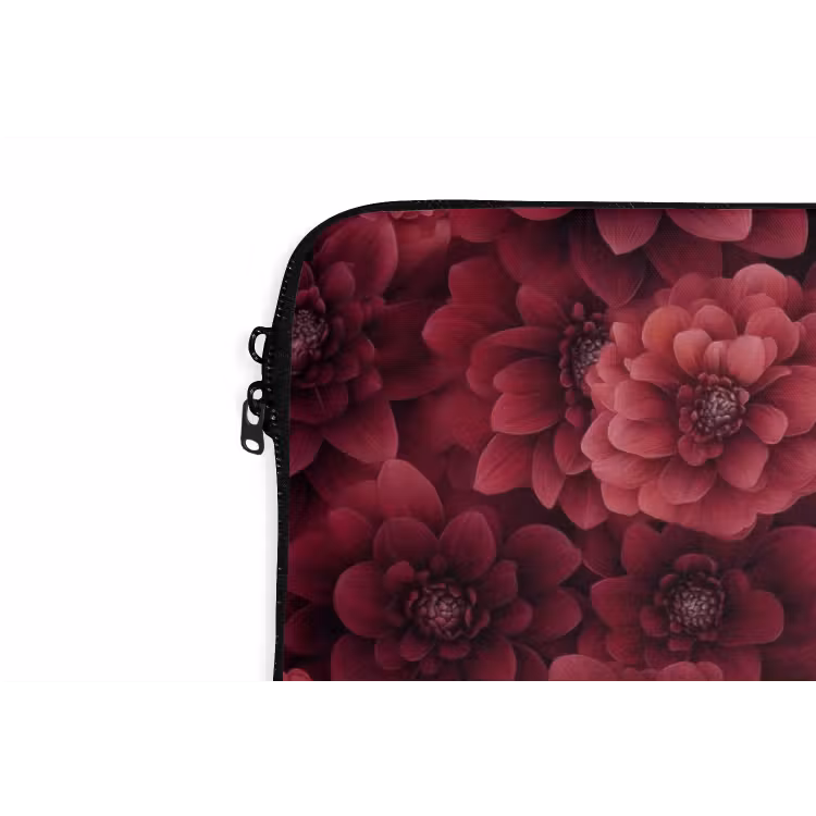 Dahlias - Bloemen - Rood laptophoes neopreen klein 279 -detail