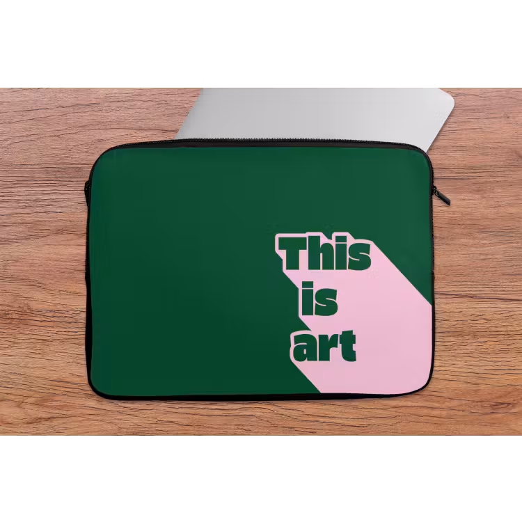This is art - Schaduw - Roze laptophoes neopreen klein -tafel