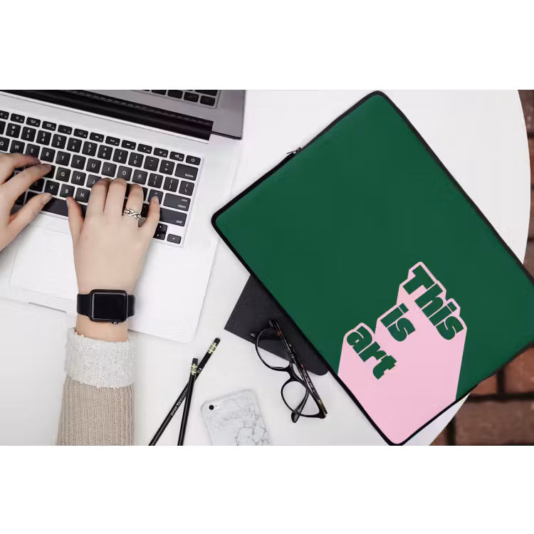 This is art - Schaduw - Roze laptophoes neopreen klein -bureau