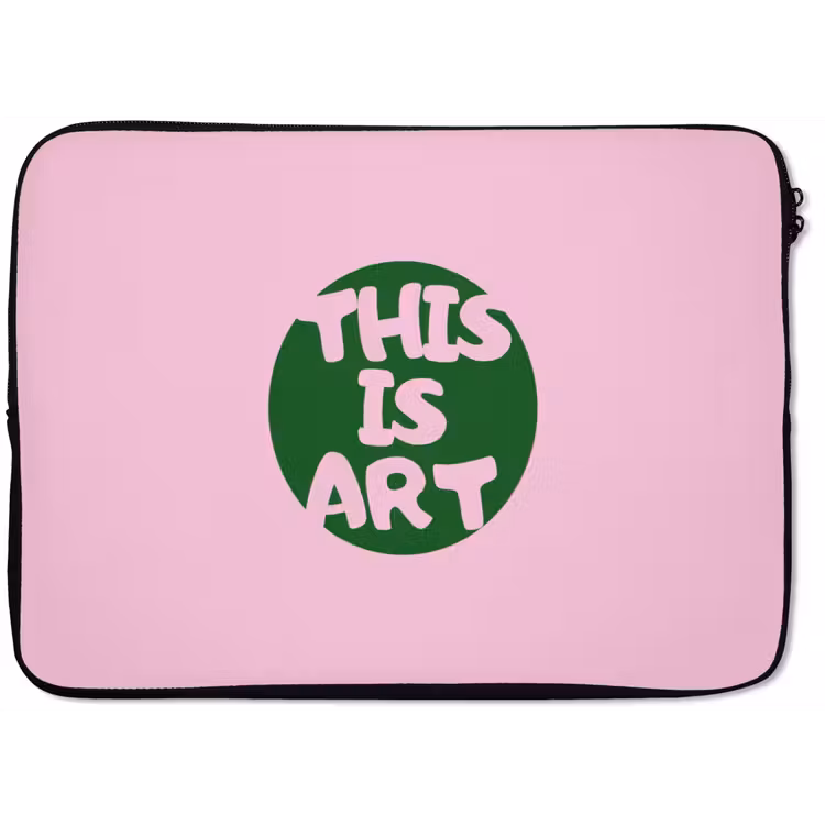 This is art - Tekst - Cirkel - Groen laptophoes neopreen klein -zkaufland3dotto