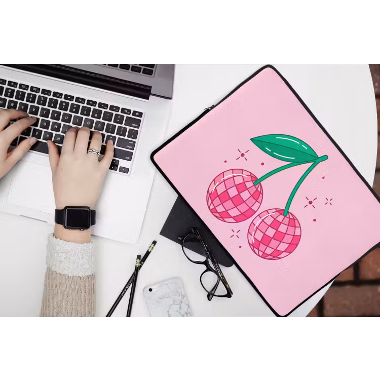 Decoratie - Disco-bal - Feest - Roze laptophoes neopreen klein -bureau