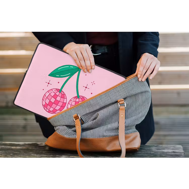Decoratie - Disco-bal - Feest - Roze laptophoes neopreen klein -tas