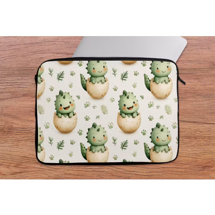 Dino - Eieren - Groen laptophoes neopreen klein 279 -tafel