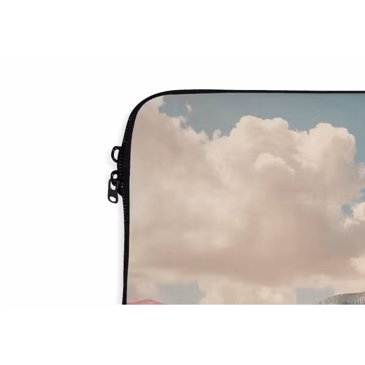 Laptop hülle - Dinosaurier – Rosa – Landschaft - Dinosaurus - Roze - Landschap laptophoes neopreen klein