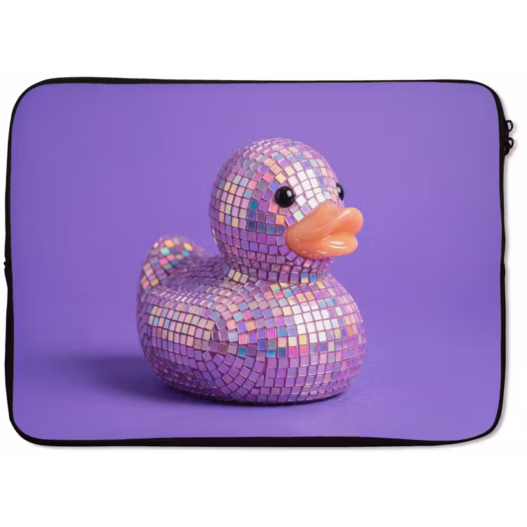 Disco - Eend - Paars laptophoes neopreen klein -zkaufland3dotto