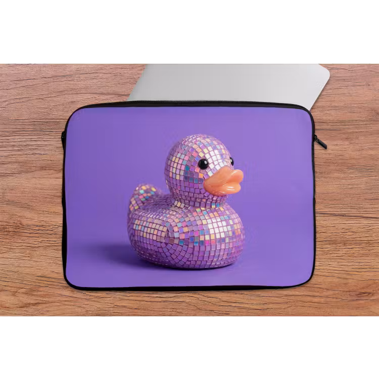 Disco - Eend - Paars laptophoes neopreen klein -tafel