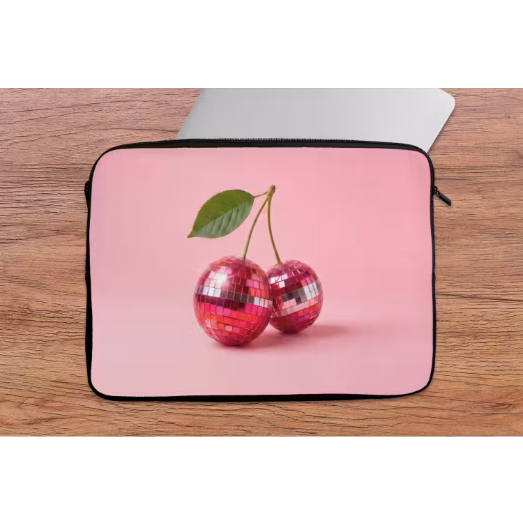 Disco - Kersen - Roze laptophoes neopreen klein -tafel