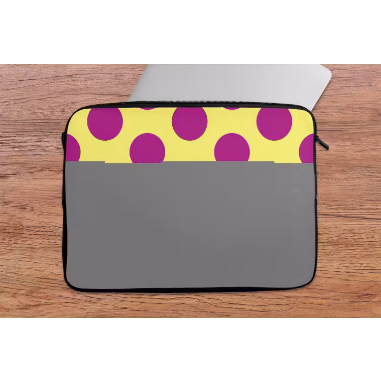 Dots - Klassiek - Geel laptophoes neopreen klein 279 -tafel