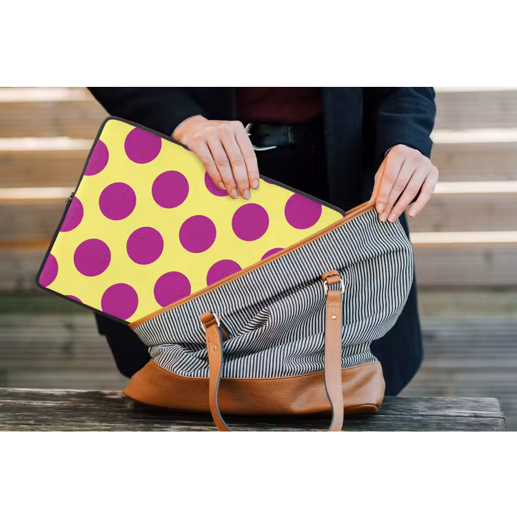 Dots - Klassiek - Geel laptophoes neopreen klein 279 -tas