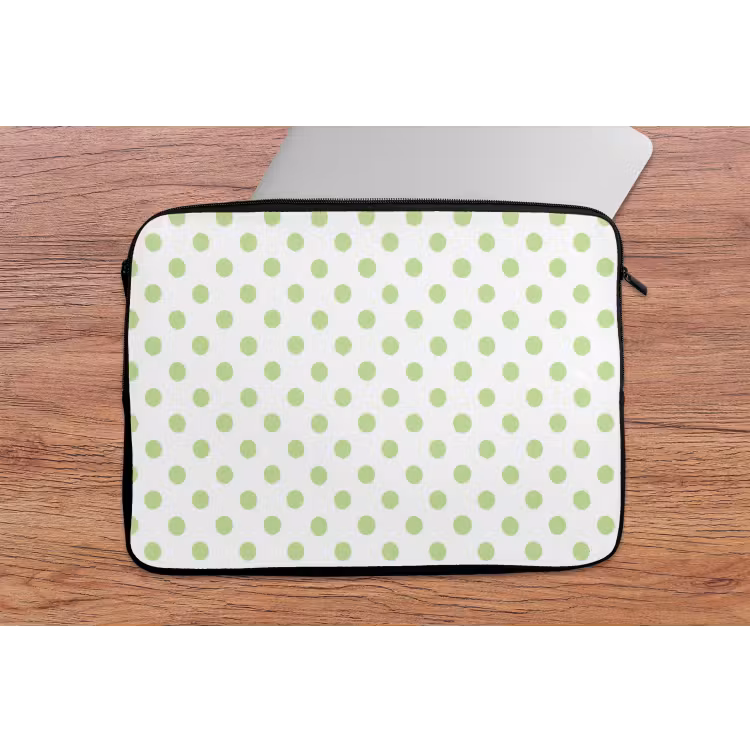 Dots - Klassiek - Groen laptophoes neopreen klein 279 -tafel