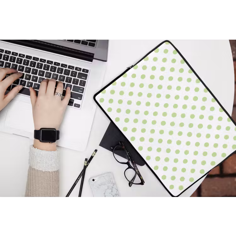 Dots - Klassiek - Groen laptophoes neopreen klein 279 -bureau
