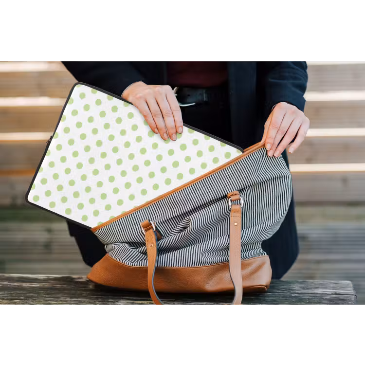 Dots - Klassiek - Groen laptophoes neopreen klein 279 -tas