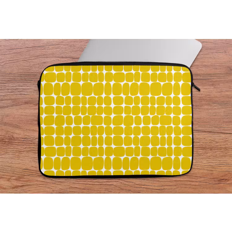 Stippen - Modern - Geel laptophoes neopreen klein 279 -tafel