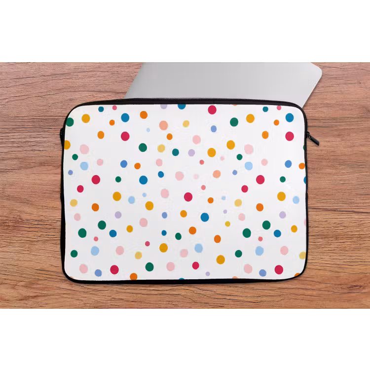 Stippen - Speels - Kleurrijk laptophoes neopreen klein 279 -tafel