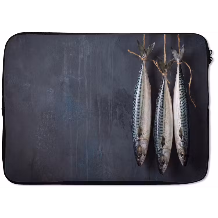 Laptop hülle - Drei Fische – Seil - Drie vissen - Touw laptophoes neopreen klein