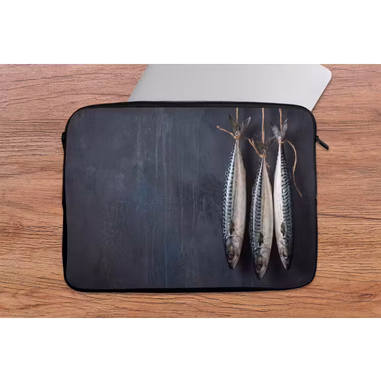 Laptop hülle - Drei Fische – Seil - Drie vissen - Touw laptophoes neopreen klein