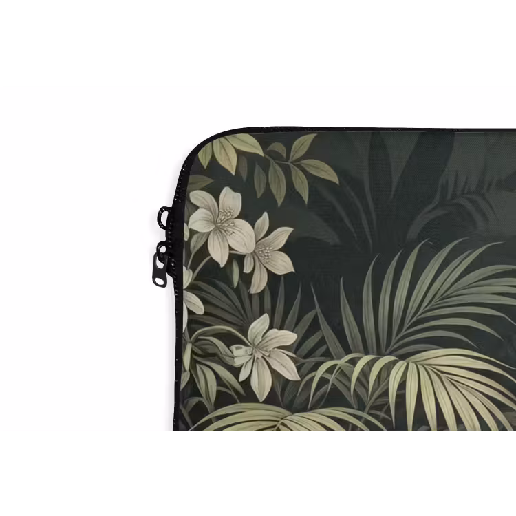 Jungle - Bladeren - Botanisch - Groen laptophoes neopreen klein -detail