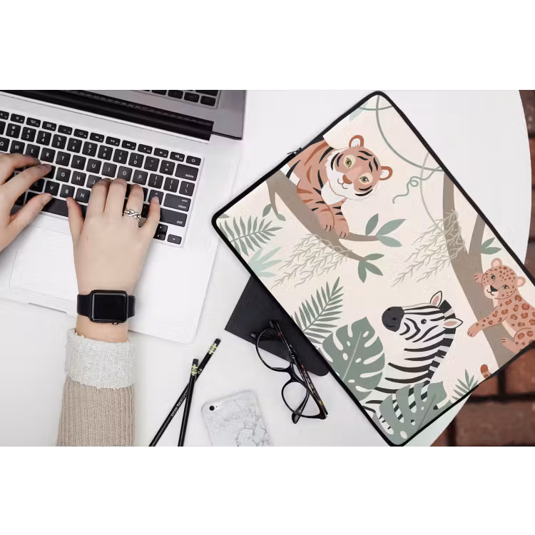 Jungle - Rustiek - Pastel laptophoes neopreen klein -bureau