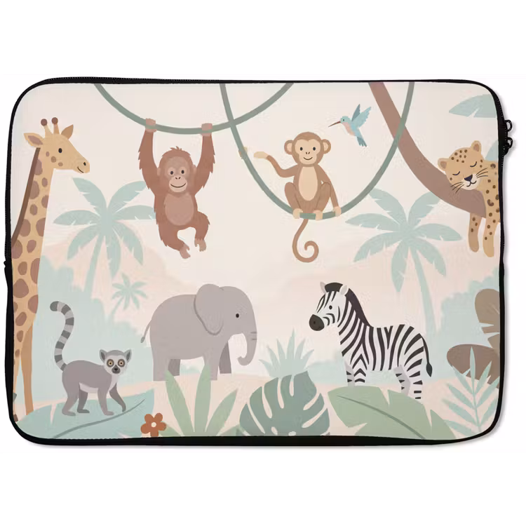 Jungle - Dieren - Groen laptophoes neopreen klein -zkaufland3dotto