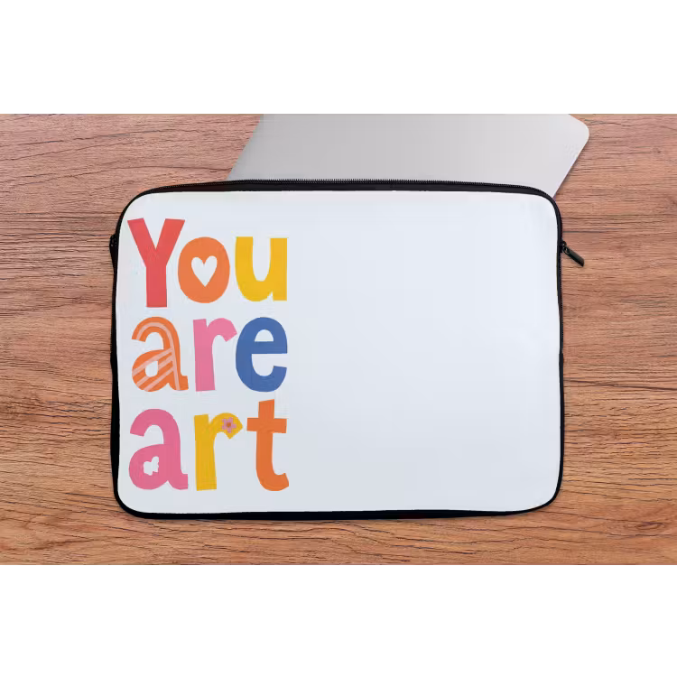 You are art - Kleurrijk - Grafisch laptophoes neopreen klein -tafel