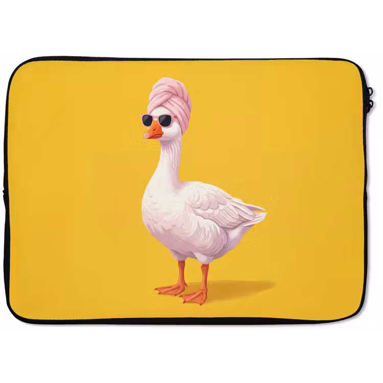 Eend - Zonnebril - Geel laptophoes neopreen klein -zkaufland3dotto