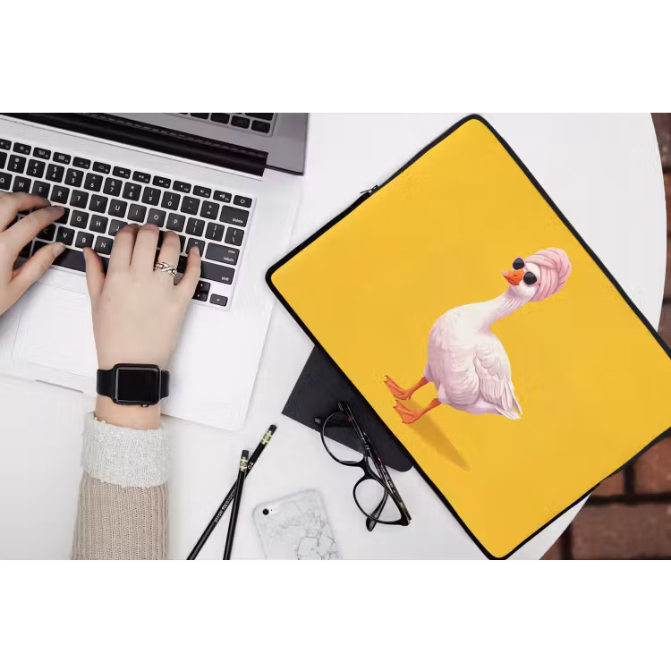Eend - Zonnebril - Geel laptophoes neopreen klein -bureau