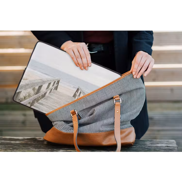 Duinen - Vlonder - Oceaan laptophoes neopreen klein -tas