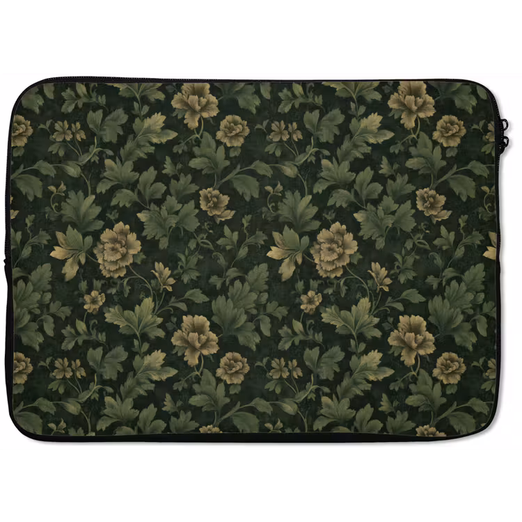 Donker - Groen - Goud - Botanisch laptophoes neopreen klein 279 -zkaufland3dotto