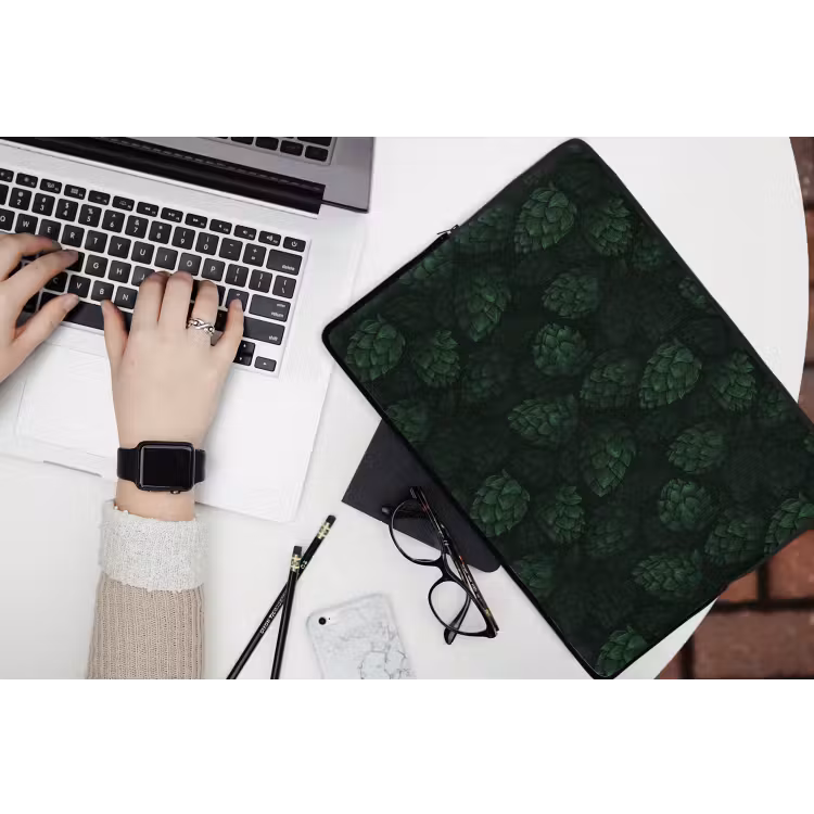 Donker - Groen - Hopbellen - Botanisch - Illustratie laptophoes neopreen klein 279 -bureau
