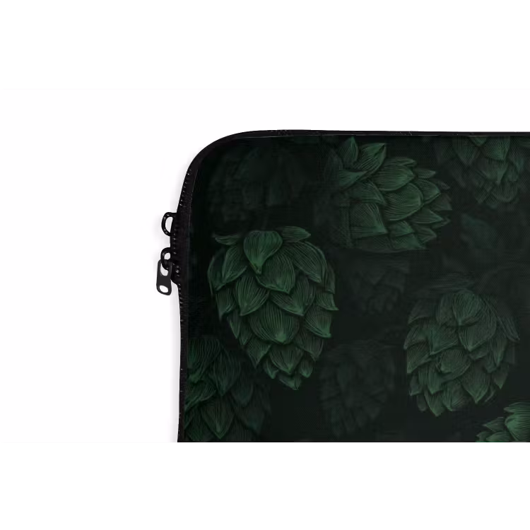 Donker - Groen - Hopbellen - Botanisch - Illustratie laptophoes neopreen klein 279 -detail