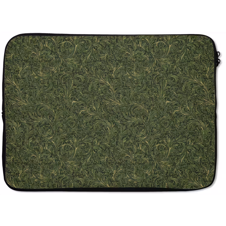 Donker - Groen - Krullend - Botanisch laptophoes neopreen klein 279 -zkaufland3dotto