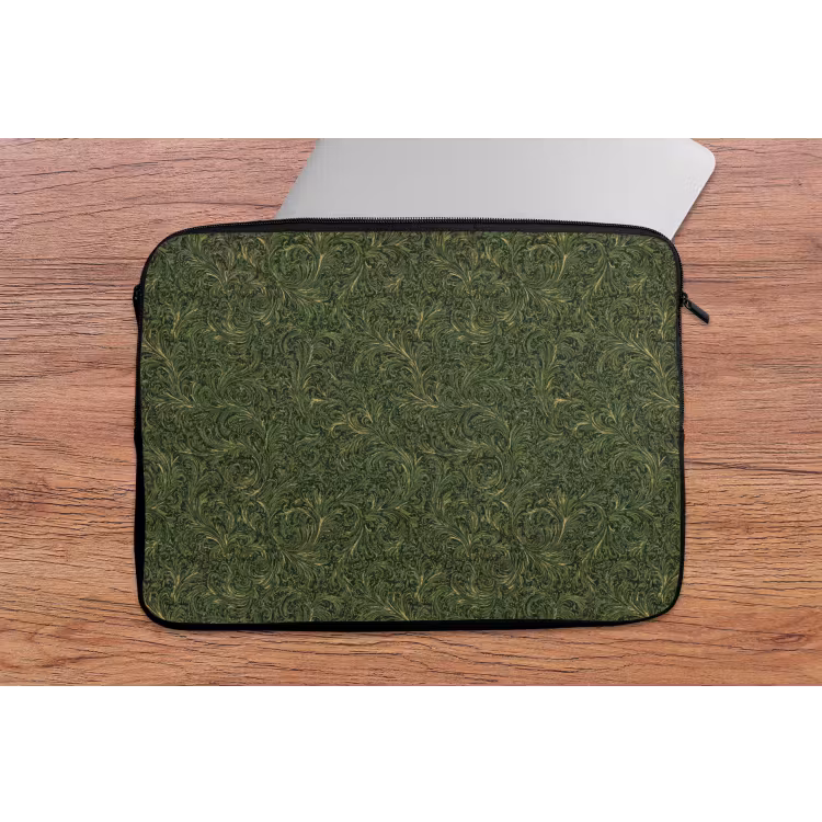 Donker - Groen - Krullend - Botanisch laptophoes neopreen klein 279 -tafel