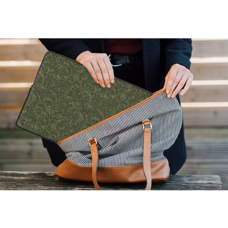 Donker - Groen - Krullend - Botanisch laptophoes neopreen klein 279 -tas