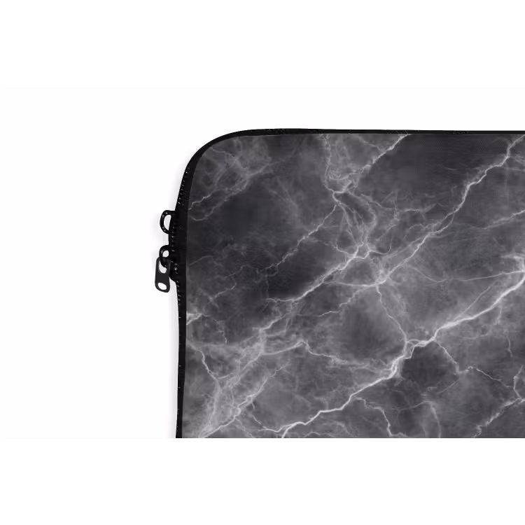 Donkergrijs - Bliksem - Marmer laptophoes neopreen klein 279 -detail