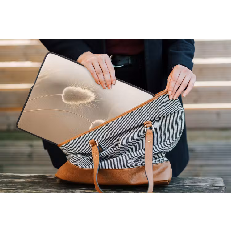 Hazestaartgras - Graanharen - Zonlicht laptophoes neopreen klein -tas