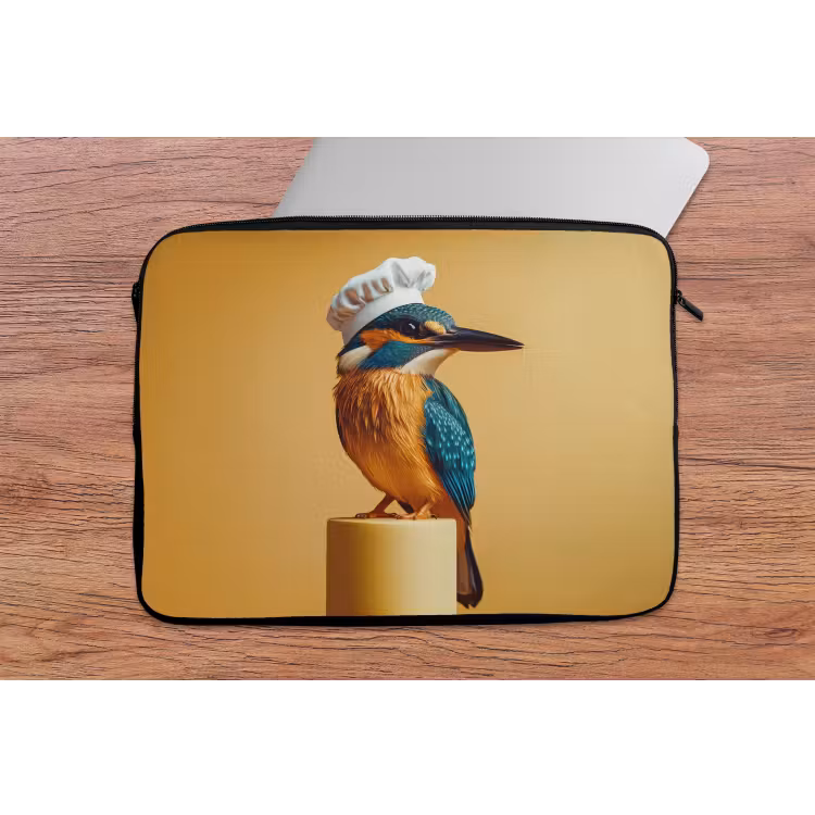 Ijsvogel - Pilaar - Koksmuts - Vogel laptophoes neopreen klein -tafel