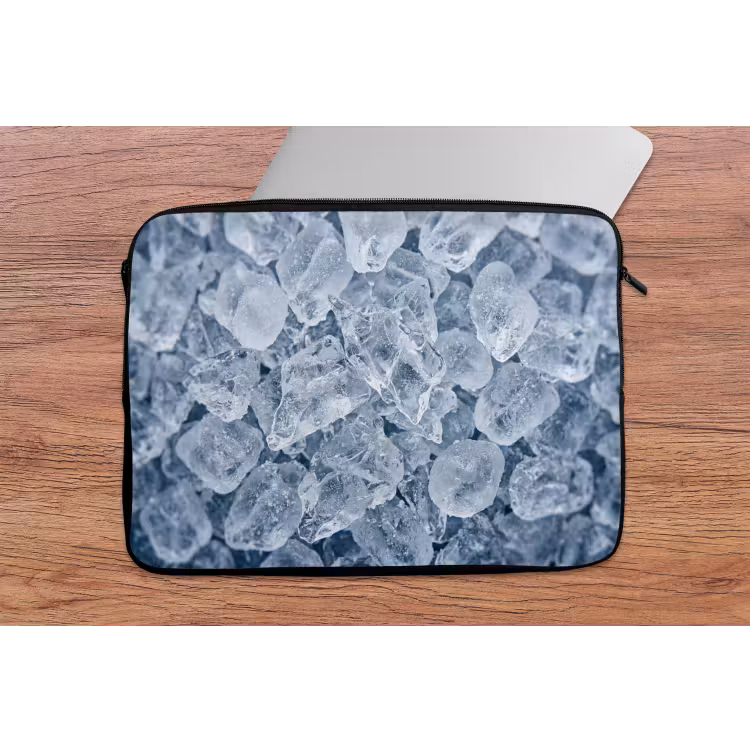 Ijsblokjes - Water - Blauw laptophoes neopreen klein -tafel