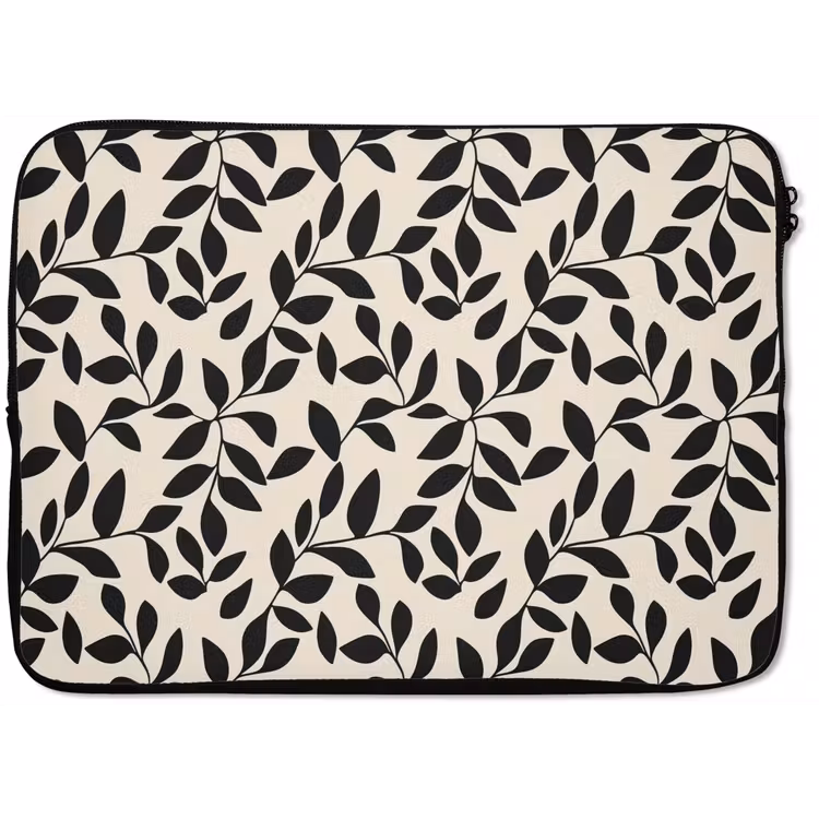 Elegant - Patroon - Zwart - Beige laptophoes neopreen klein 279 -zkaufland3dotto