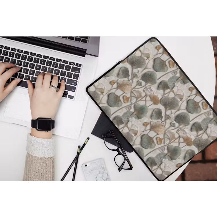 Elegant - Bladeren - Groen laptophoes neopreen klein 279 -bureau