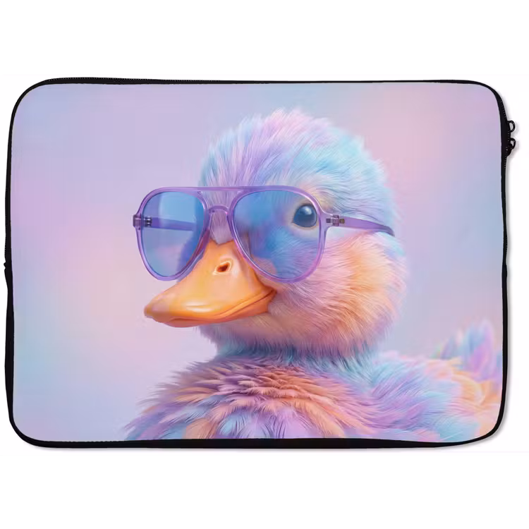 Eend - bril - Pastel laptophoes neopreen klein -zkaufland3dotto