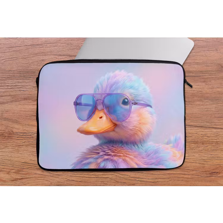 Eend - bril - Pastel laptophoes neopreen klein -tafel