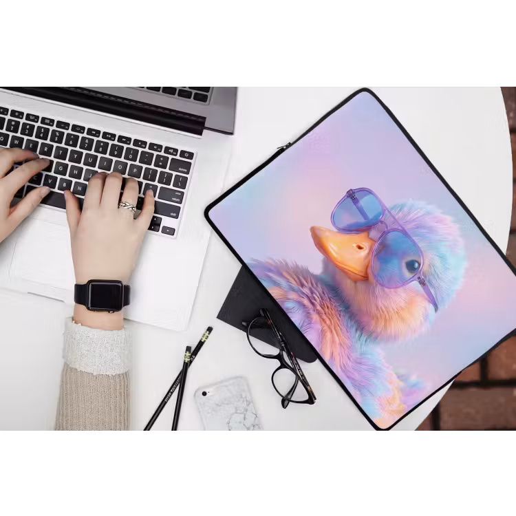 Eend - bril - Pastel laptophoes neopreen klein -bureau