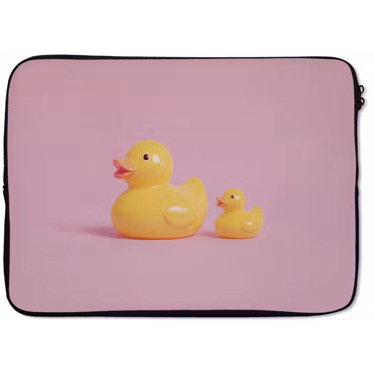 Eendjes - Vrolijk - Roze laptophoes neopreen klein -zkaufland3dotto